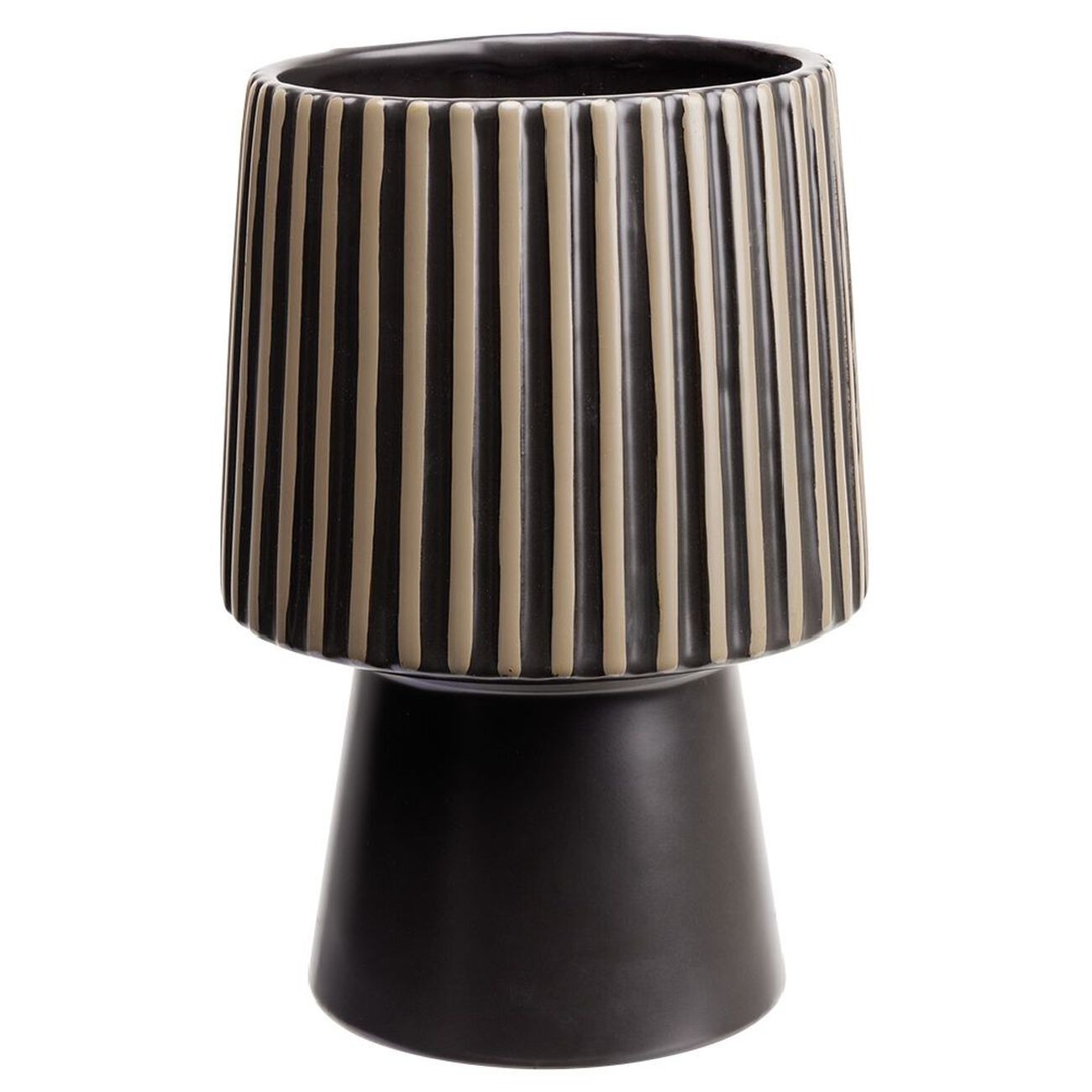 Vase en céramique déco noir et beige